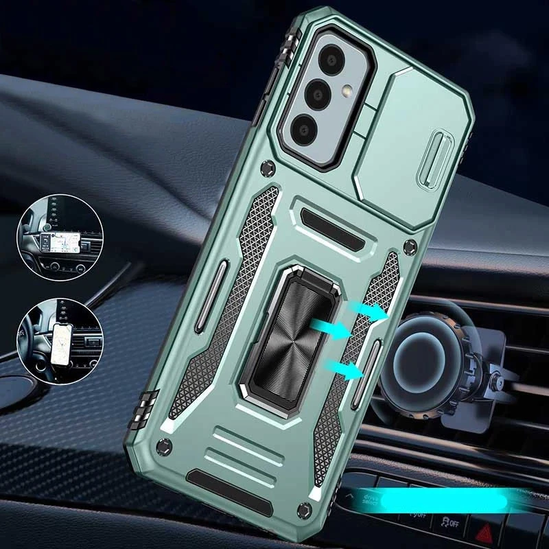 Ударопрочный чехол Square Ring c шторкой на камеру для Samsung Galaxy A37 5G – Зеленый / Light Green. Фото 2 из 2