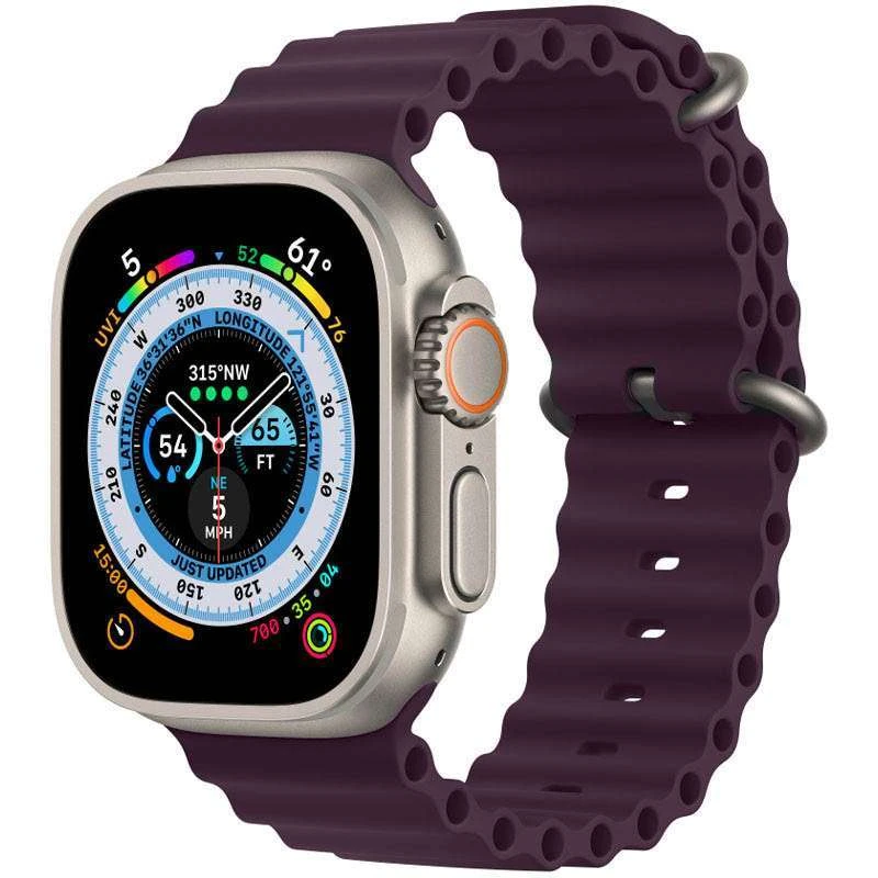 

Ремешок Ocean Band для Apple watch 42mm/44mm/45mm/49mm (Бордовый / Plum), Бордовий / plum