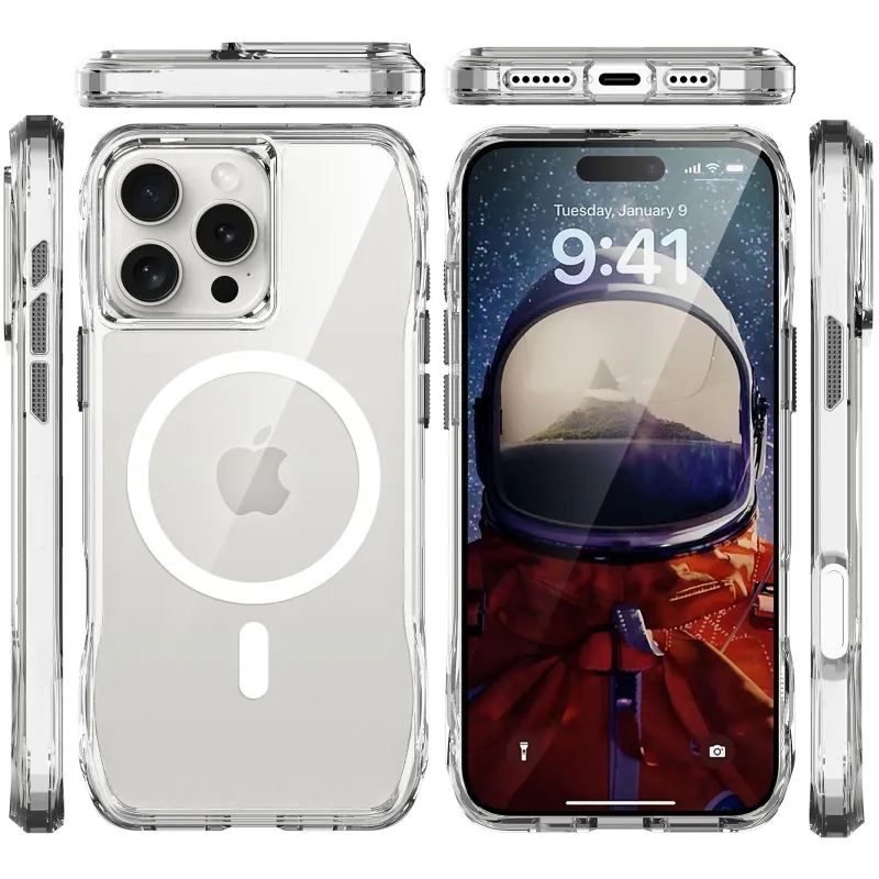 Чохол TPU Space Octagon with Magnetic Fit для Apple iPhone 16 Pro Max – Clear. Фото 3 з 5