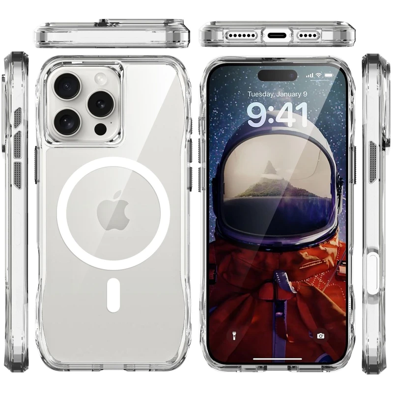 Чехол TPU Space Octagon with MagSafe для Apple iPhone 16 Pro Max – Clear. Фото 3 из 5