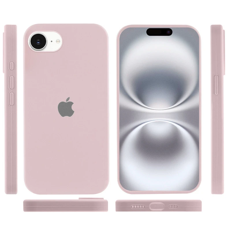 Чехол Silicone Case с закрытым низом для Apple iPhone 17e (6.1") – Розовый / Chalk Pink. Фото 5 из 8