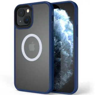 TPU+PC чехол Metal Buttons with Magnetic Fit для Apple iPhone 13 (6.1") — Синий / Navy Blue