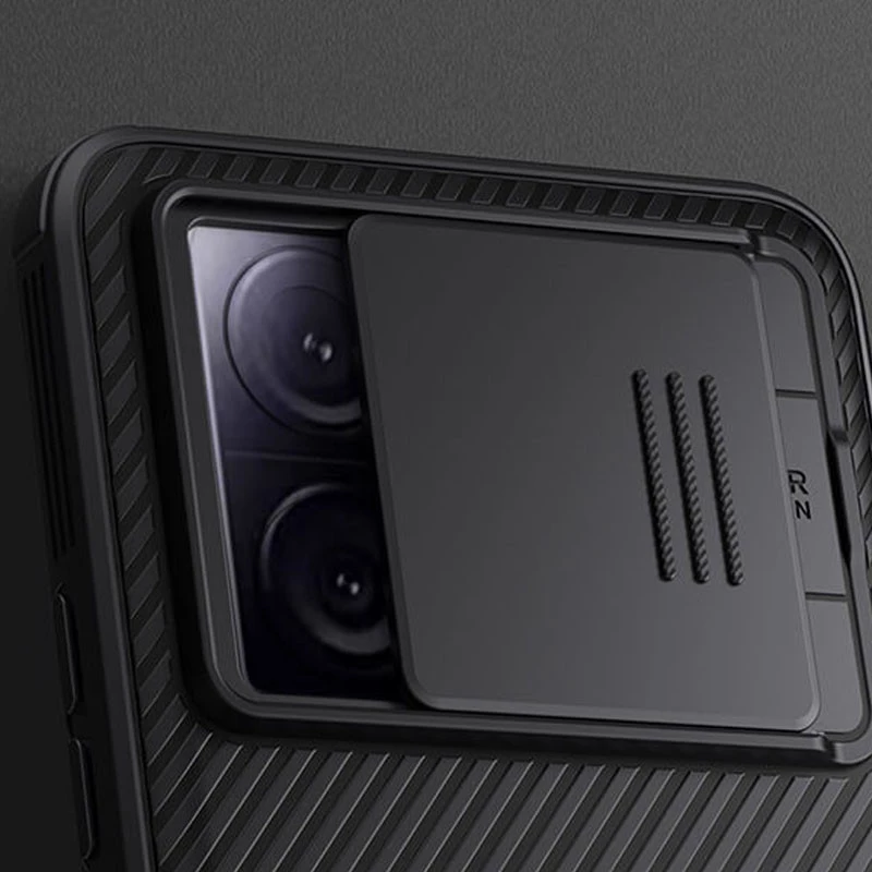 Карбована накладка Nillkin Pro зі шторкою для камери на Xiaomi 13T – Black. Фото 7 з 8