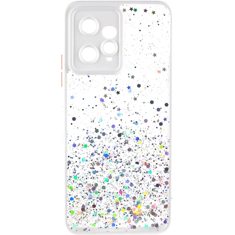 Чохол з блискітками та захистом камери на Xiaomi Redmi Note 12 4G – Білий. Фото 9 з 9