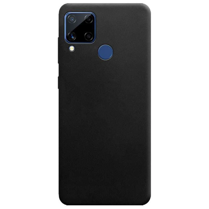 

Цветной силиконовый чехол для Realme C15 (Черный), Чорний