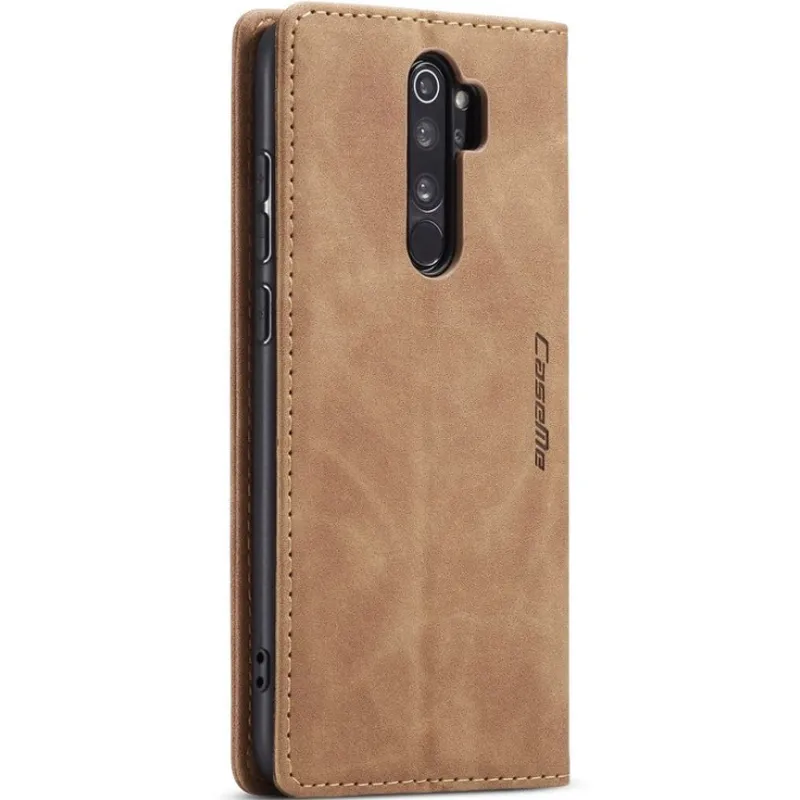 Шкіряний чохол-книжка CaseMe Velvet Nubuck для Xiaomi Redmi Note 8 Pro – Brown. Фото 4 з 5