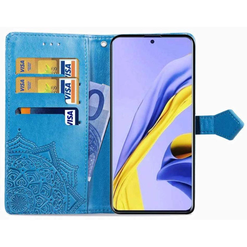 Шкіряний чохол-книжка Art Case з візитницею для Samsung Galaxy A51 – Синій. Фото 5 з 6