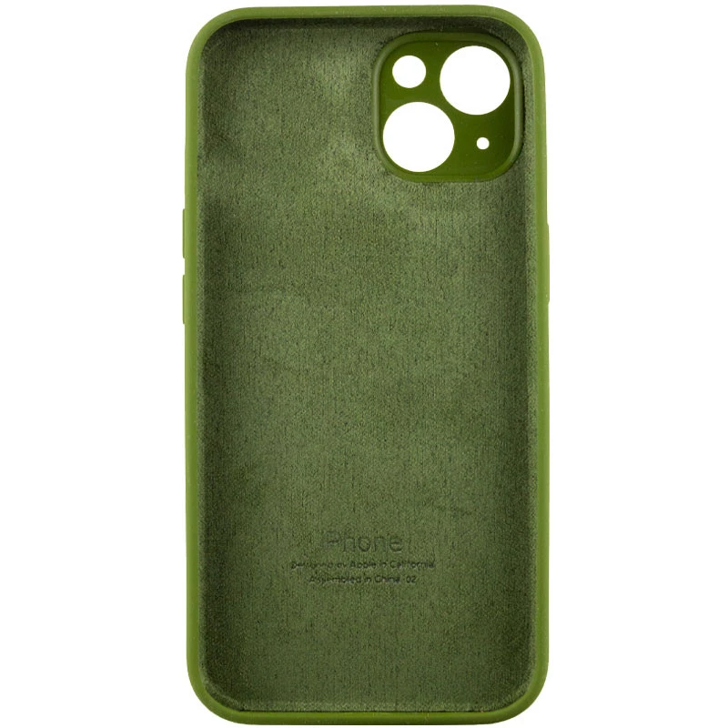 Чехол Silicone Case с защитой камеры для Apple iPhone 15 Plus (6.7") – Зеленый / Dark Olive. Фото 4 из 6
