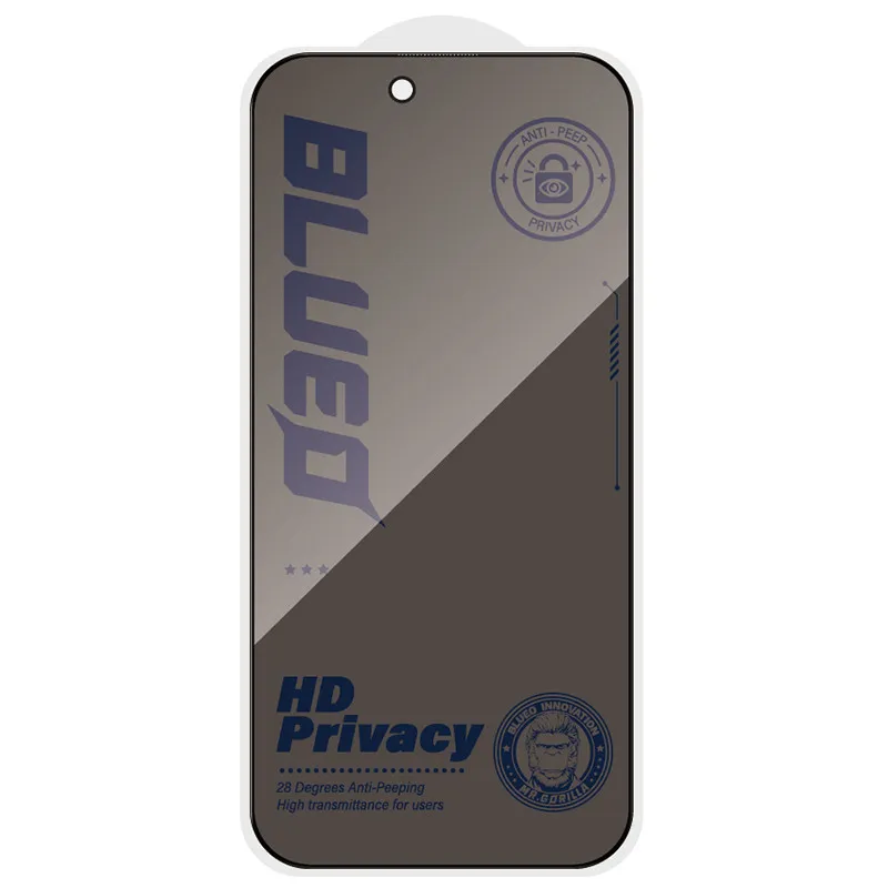 Захисне скло Blueo Anti-Peep на Apple iPhone 18 Pro – Чорний. Фото 2 з 4