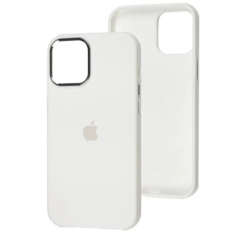 

Чехол Silicone Case с металлическими кнопками для Apple iPhone 12 Pro Max (6.7") (Белый / White), Білий / white