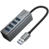 Переходник HUB Hoco HB1B 4in1 (USB to 4xUSB 3.0) (0.2m) – Metal gray. Фото 2 из 6