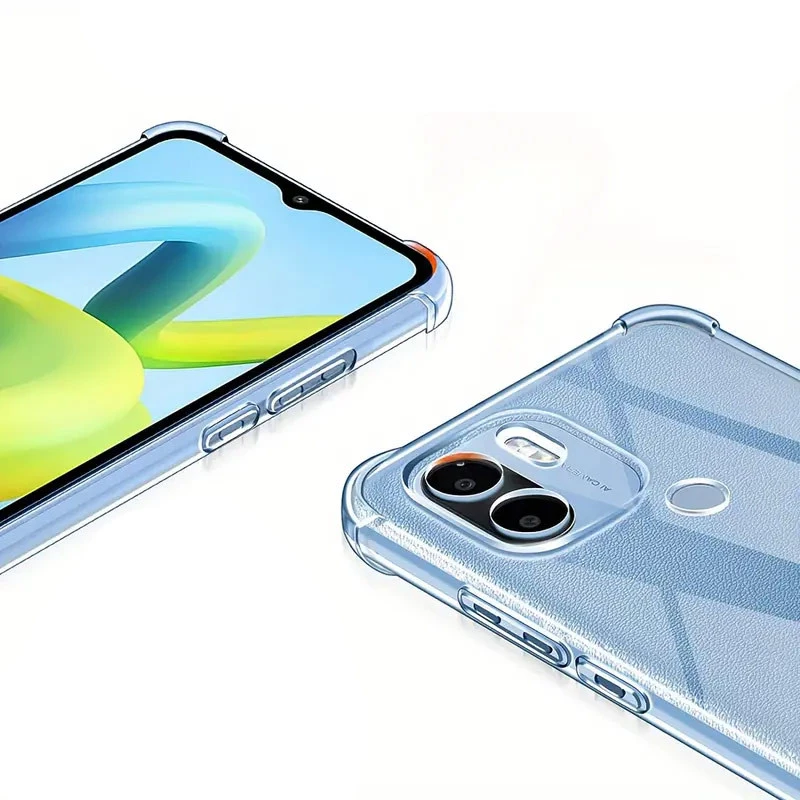 Ультратонкий силіконовий чохол GETMAN з критими бортами та камерою для Xiaomi Redmi A1 / A2 – Безбарвний (прозорий). Фото 5 з 7