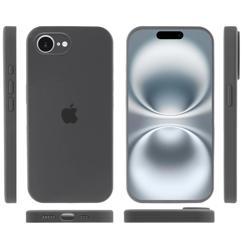 Чохол Silicone Case з захистом камери на Apple iPhone 16e (6.1") – Сірий / Dark Gray. Фото 3 з 4
