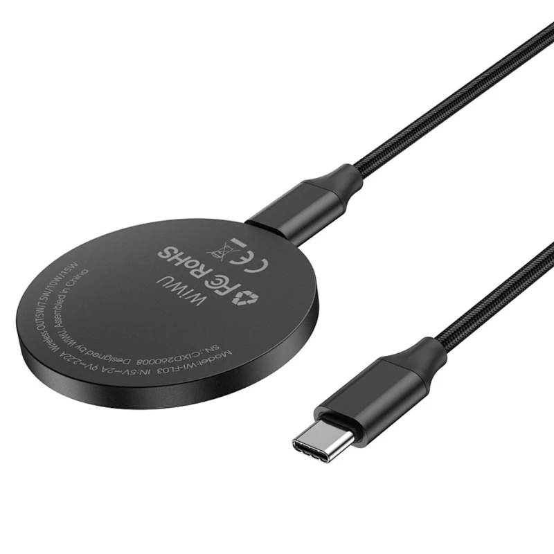 БЗУ WIWU Wi-W034 Kevlar Wireless Charger – Black. Фото 5 из 7