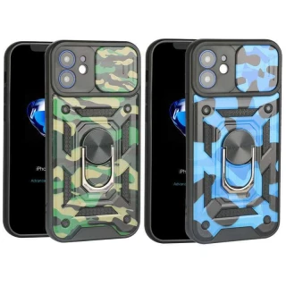 Ударостійкий чохол камуфляж Serge Ring зi шторкою на камеру на Xiaomi Redmi 10C фото 1 з 2