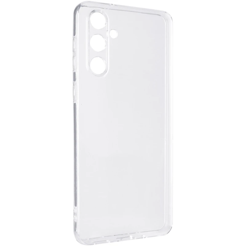 Ультратонкий силиконовый чехол 1,5 мм с защитой камеры для Samsung Galaxy M55 – Бесцветный (прозрачный). Фото 1 из 5