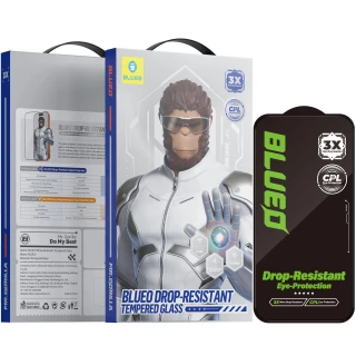 Захисне 2.5D скло Blueo Drop-Resistant (35+ KG) для Apple iPhone 16 Pro фото 1 з 4