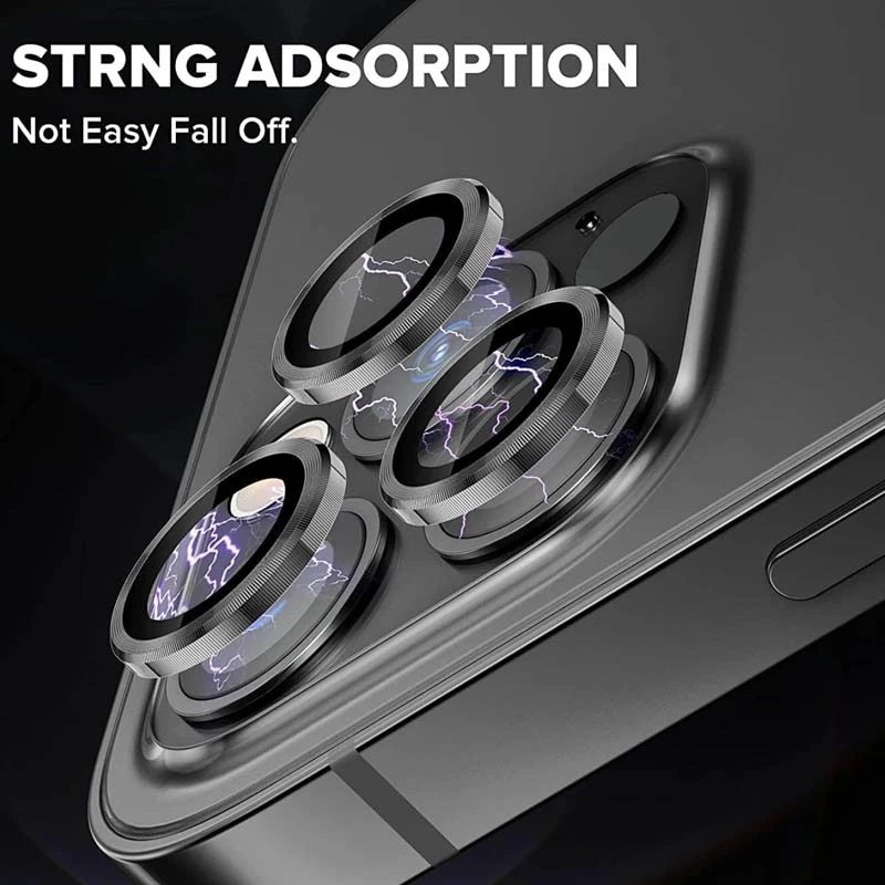 Металеве захисне скло на камеру на Apple iPhone 13 Pro (6.1") – Чорний / Black. Фото 4 з 8