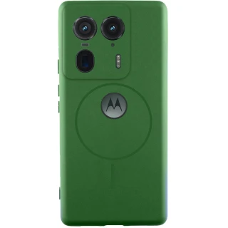 Чехол Silicone Cover Lakshmi Full Camera (AA) with Magnetic Fit для Motorola Edge 50 Ultra — Зеленый / Dark green