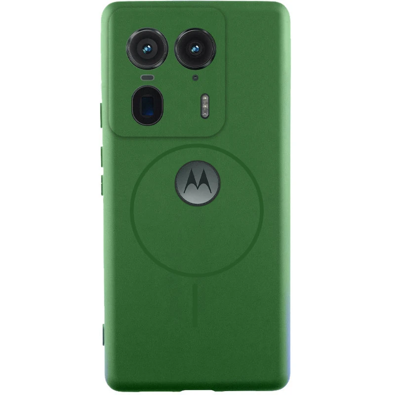 Силіконовий чохол Lakshmi MagFit з захистом камери для Motorola Edge 50 Ultra – Зелений / Dark green. Фото 2 з 5