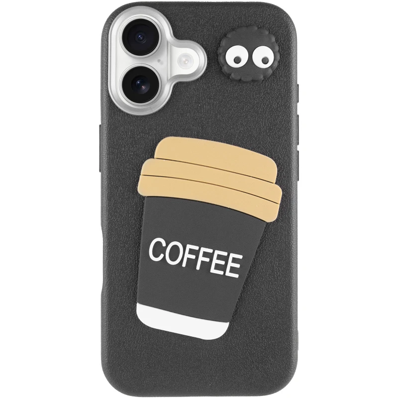 Чохол Labubu Toys для Apple iPhone 16 – Coffee / Black. Фото 3 з 6