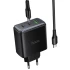 СЗУ Hoco C160A Upgrade PD65W+QC3.0 (1USB-A/2C) + кабель Type-C to Type-C – Black. Фото 4 из 6