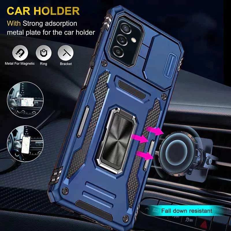 Ударостійкий чохол Square Ring зi шторкою на камеру на Samsung Galaxy A34 5G – Синій / Navy. Фото 3 з 9