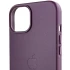 Кожаный чехол Leather Case с MagSafe для Apple iPhone 14 (6.1") – Dark violet. Фото 6 из 9