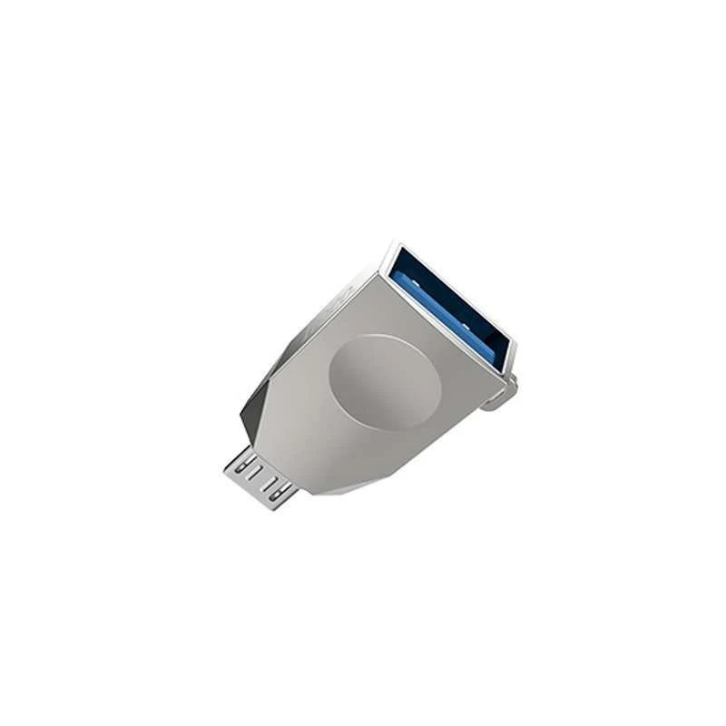 Переходник Hoco UA10 OTG USB to MicroUSB – Стальной. Фото 3 из 8