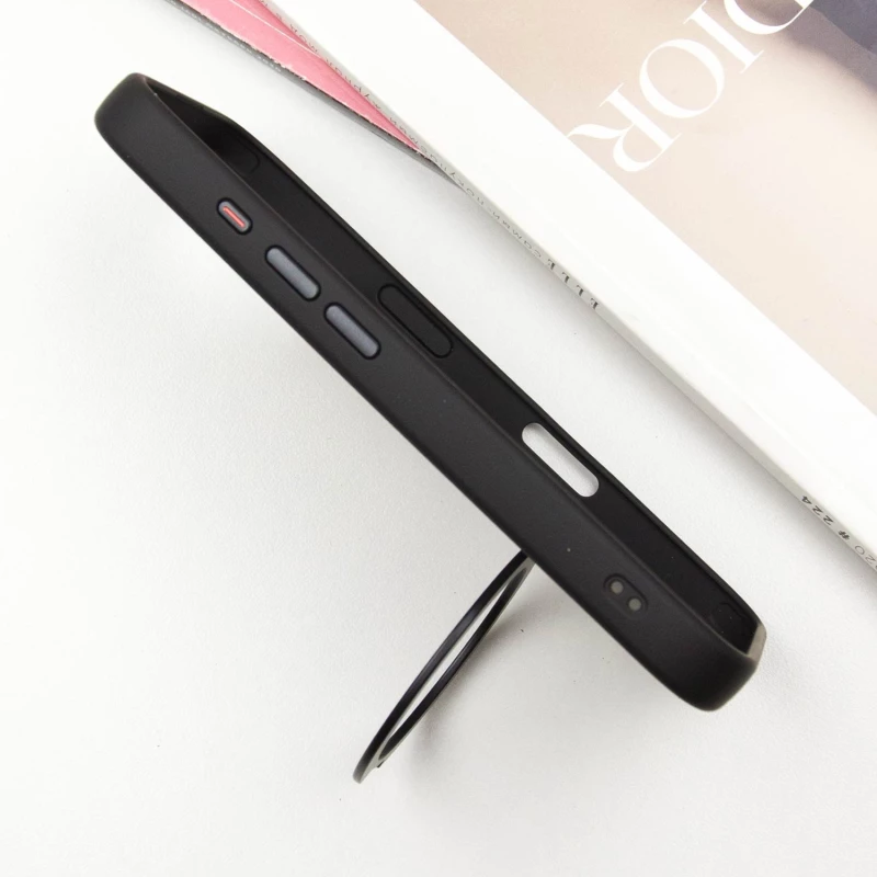 Кольоровий TPU+PC з металевими кнопками, кільцем та MagSafe на Apple iPhone 16 – Black. Фото 8 з 11