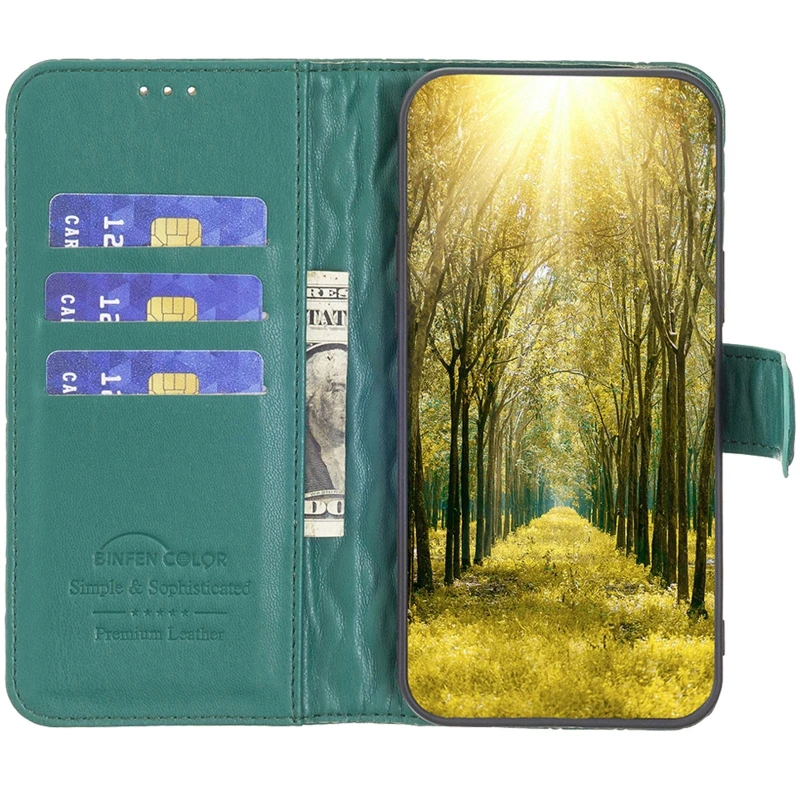 Кожаный чехол-книжка Sweet Line для Samsung Galaxy A56 5G – Green. Фото 4 из 4