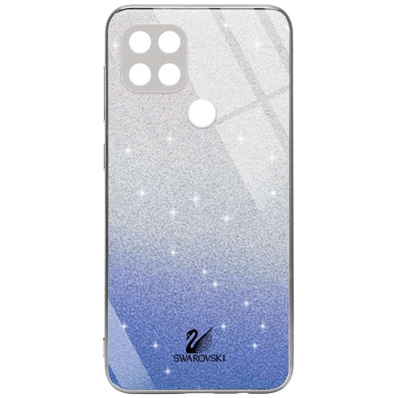 

Скляний чохол Swarovski з закритою камерою на Oppo A15s / A15 (Синій)