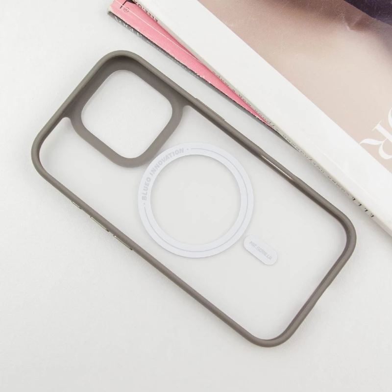 TPU+PC чохол Blueo Skin Friendly Frosted with MagSafe для Apple iPhone 16 Pro Max – Сірий. Фото 5 з 13