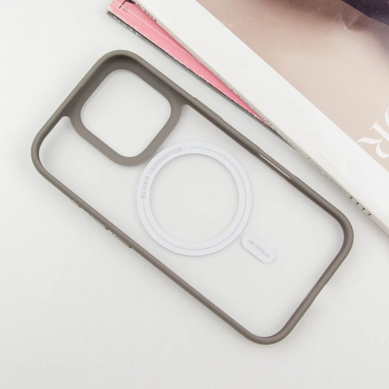 TPU+PC чехол Blueo Skin Friendly Frosted with MagSafe для Apple iPhone 16 Pro Max – Серый / Grey. Фото 4 из 13