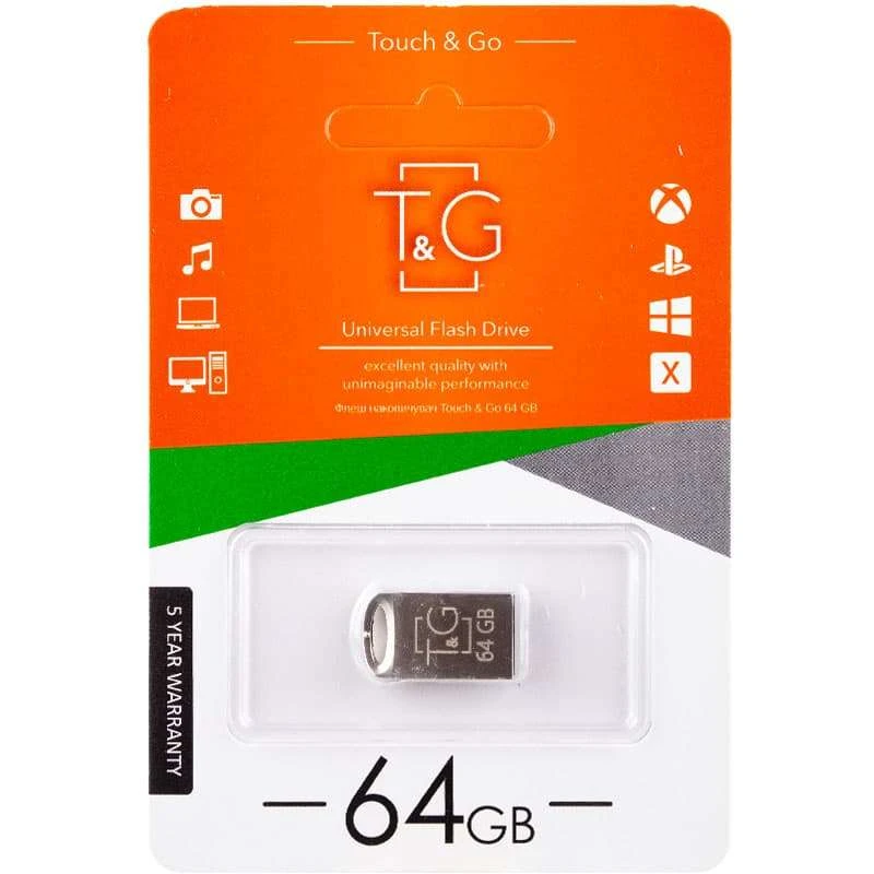 

Флеш-драйв USB Flash Drive T&G 105 Metal Series 64GB (Срібний)