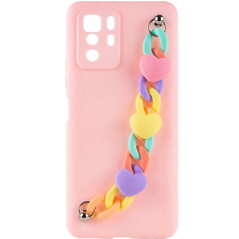 

Чохол Heart з ланцюгом на Xiaomi Redmi Note 10 Pro 5G (Pink Sand)