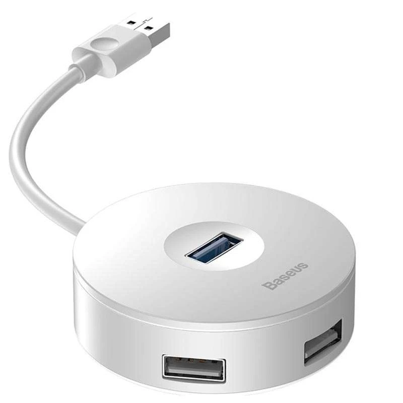 Переходник HUB Baseus Round Box USB to USB 3.0 + 3USB 2.0 – Белый. Фото 5 из 6
