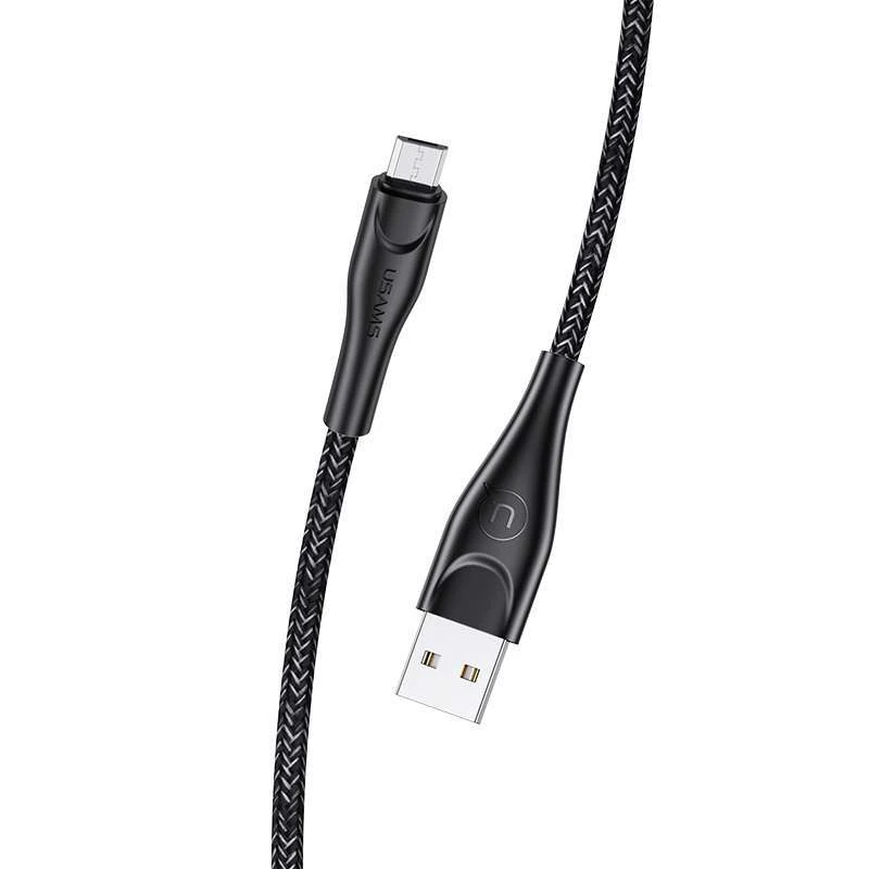 

Дата кабель Usams US-SJ393 U41 Micro Braided Data and Charging Cable 1m (Черный), Чорний