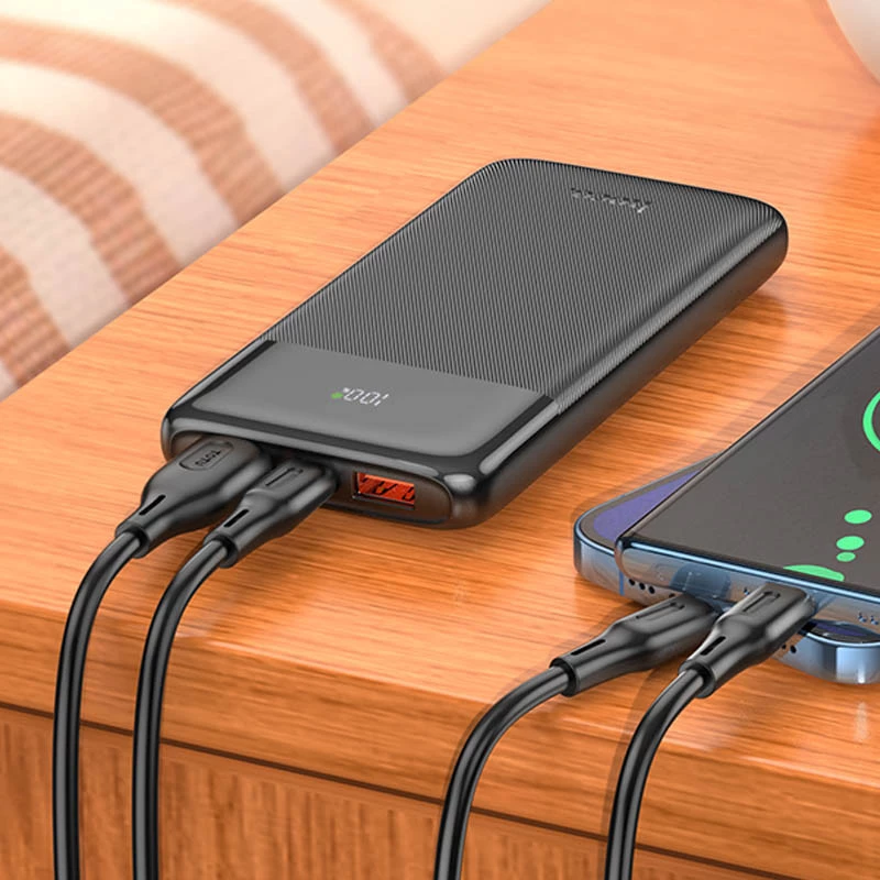 Портативное зарядное устройство Power Bank Hoco J121 Fast 22.5W+PD20W 10000 mAh – Black. Фото 3 из 4