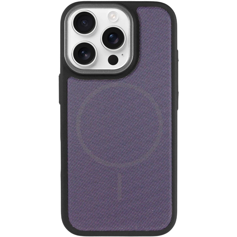 Чохол TPU TechWoven Hybrid with MagSafe для Apple iPhone 15 Pro Max (6.7") – Black / Purple. Фото 3 з 6