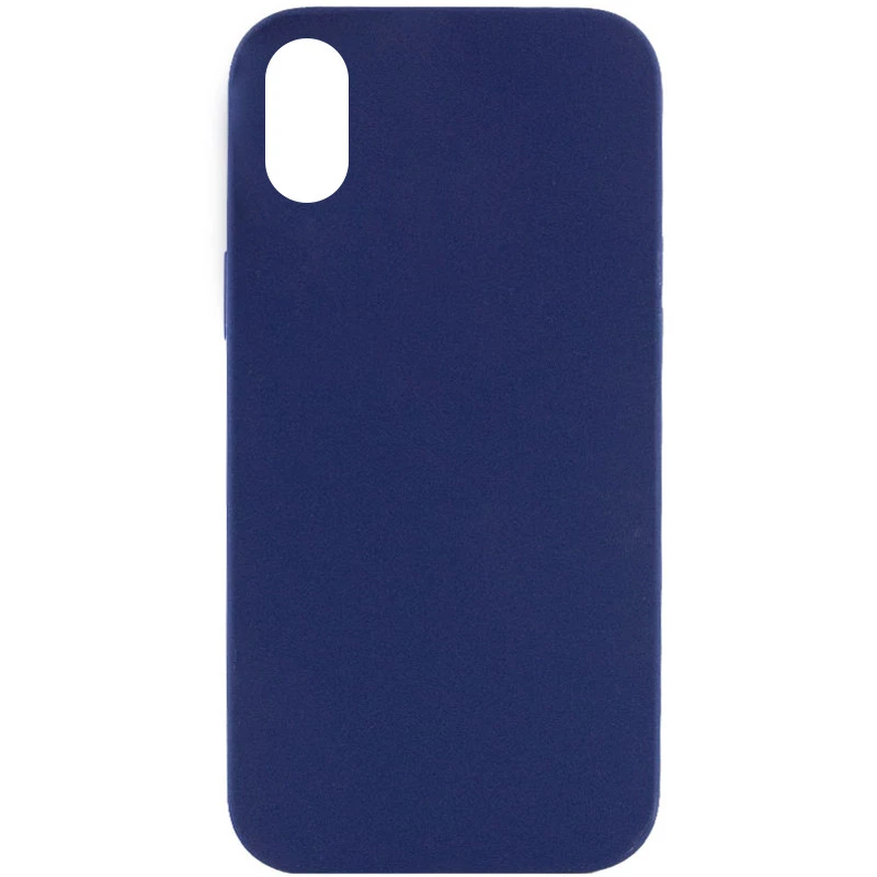 Чохол з закритим низом Silicone Case на Apple iPhone XS (5.8") – Синій / Deep navy. Фото 1 з 3