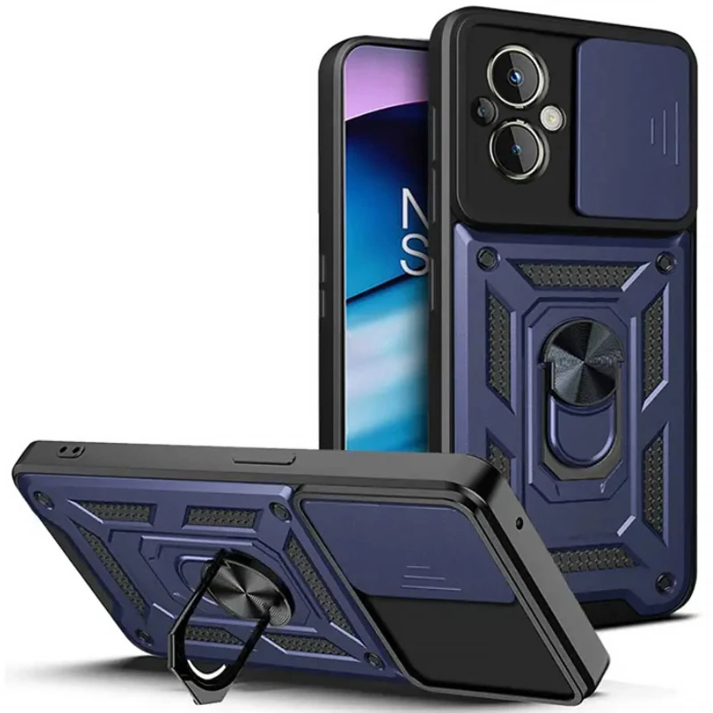 Удароміцний чохол Ummi Camshield Serge Ring (in box) для Xiaomi Poco M5 – Синій / Navy. Фото 1 з 3