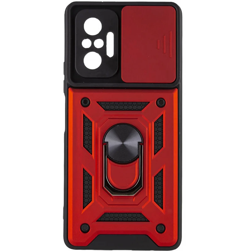 Ударопрочный чехол Ummi Camshield Serge Ring (in box) для Xiaomi Redmi Note 10 Pro – Красный. Фото 1 из 2
