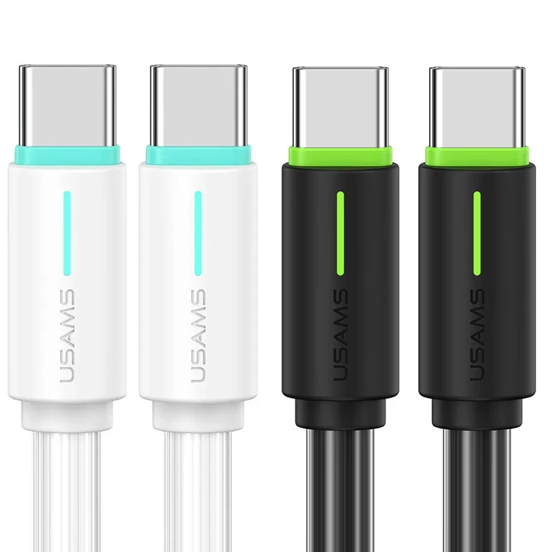 Дата кабель Usams US-SJ734 Bicolor Charging YR Ser. Type-C to Type-C 60W (1m) фото 1 з 1