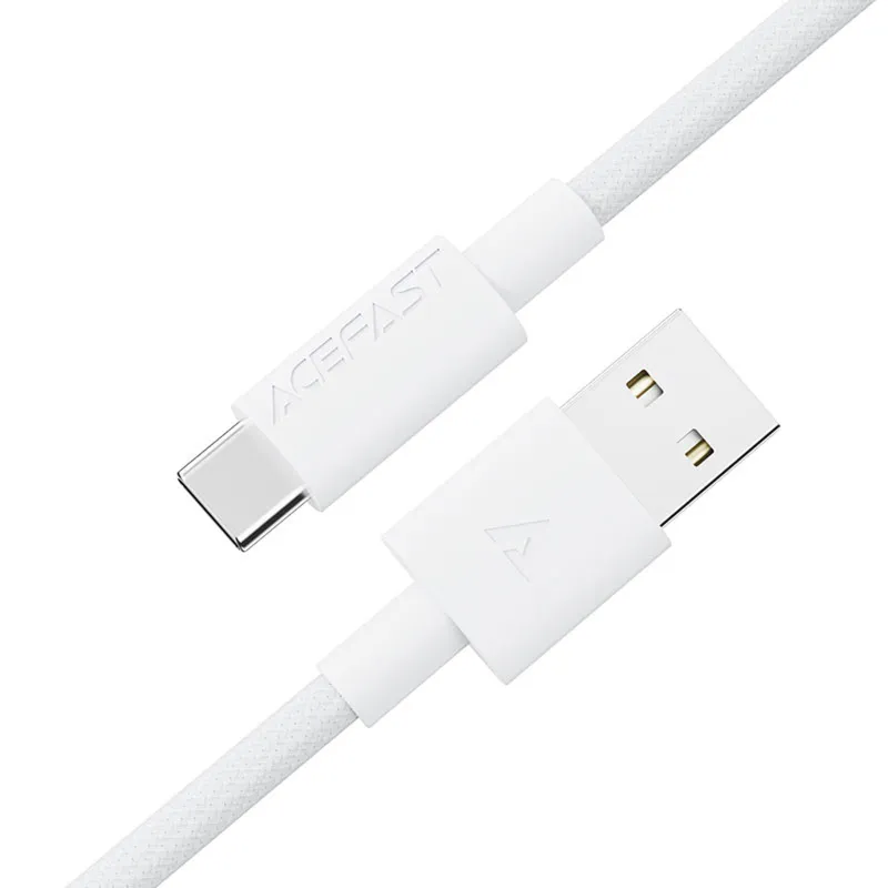 Дата кабель Acefast C18-04 USB to Type-C 3A (1.2m) – White. Фото 3 из 5