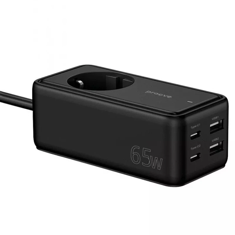 Мережевий фільтр Proove Power Strip Homester PD-03 1AC 65W (2xUSB+2xType-C) (1.5m) – Black. Фото 4 з 5