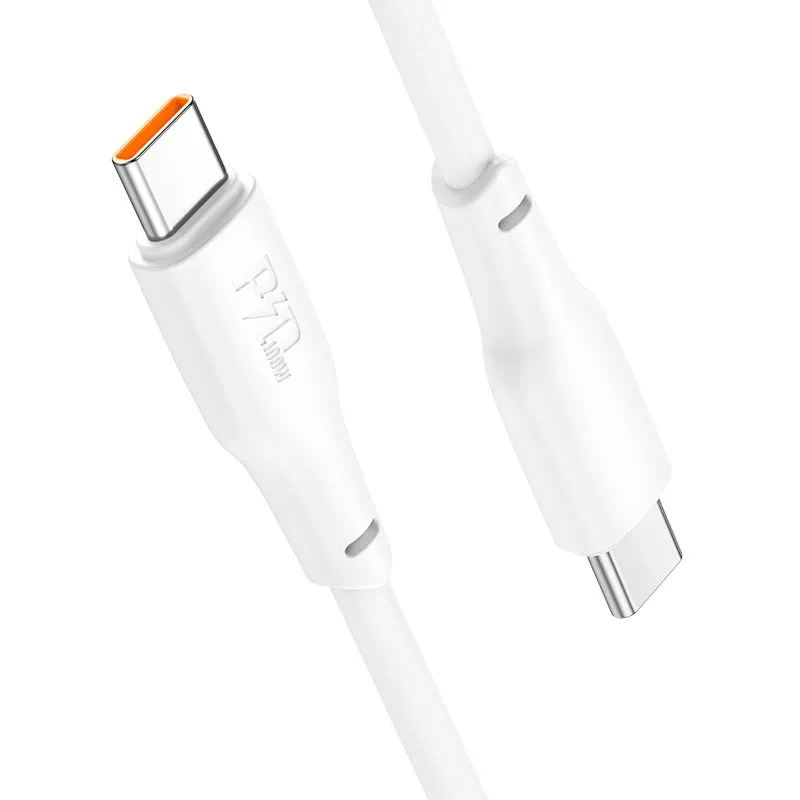 Дата кабель Hoco X93 Force Type-C to Type-C 100W (2m) – White. Фото 5 из 6
