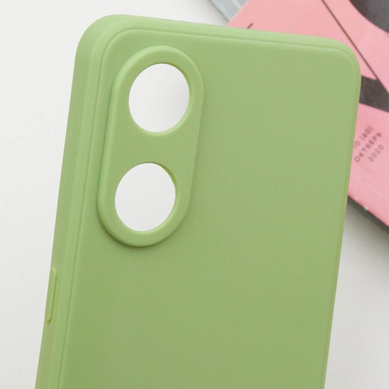 Цветной силиконовый чехол с защитой камеры для Oppo Reno 8T 4G – Фисташковый. Фото 8 из 9
