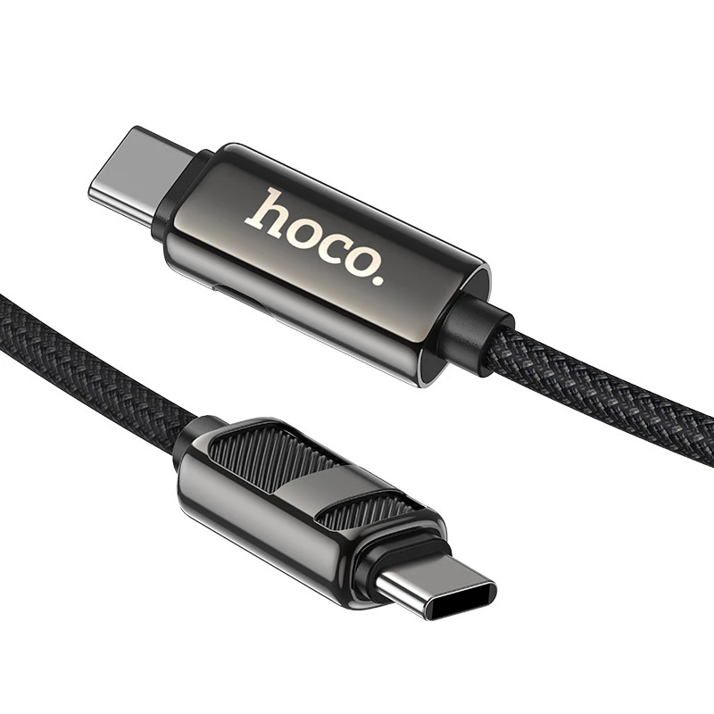 Дата кабель Hoco U137 Line with display Type-C to Type-C 60W (1.2m) – Black. Фото 3 з 6