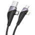 Дата кабель Hoco U95 Freeway 4in1 USB/Type-C to Type-C/Lightning 60W (1.2m) – Black. Фото 8 из 12